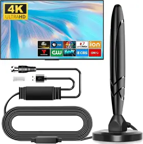 Qamy 793313882943 Tv Antenna For Local Channels Easy Setup Digital Smart Indoo