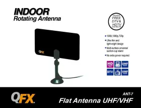 Ant-7 Qfx 606540023440 Blk/bl Indoor Rotating Flat Panel Hd Tv And Digital Antenna With Suc #2