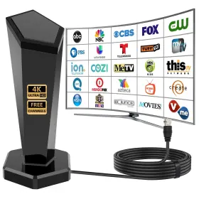 15801 Qgclearso 2025 Tv Antenna Indoor 450 Mile Range Digital For Smart 360 &long