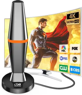 Qgclearso 726084080416 Hd Tv Antenna 4k Magnetic Base No Cable Bill 360 Reception Indoor/outdoor