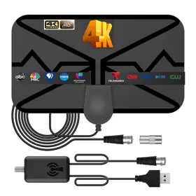Qtgame Qt-tvz01 Digital Antenna 4k Tv Amplified Hd Long 250 Miles Range Signal Boo