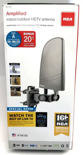 Rca Ant702z New Digital Amplified Indoor/outdoor Antenna Black