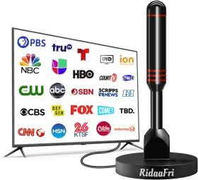 Ridaafri 445052342358 Digital Tv Antenna Indoor For Smart Hdtv Television Strong Magnetic Base And