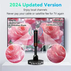 Ridaafri 744759584540 Digital Tv Antenna Indoor For Smart Hdtv Television Strong Magnetic Base #2