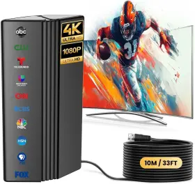 An-3012 Rtkjeqq Tv Antenna Indoor/outdoor 999 Miles 33ft Digital Hdtv 4k 1080p And Local Channels