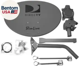 Slim Line 744110385793 Five Lnb Ka/ku Dish Antenna With Long And Short Brace For Hd Programming