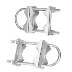 Slinkdsco 774388242887 Double Antenna Mast Clamp Heavy Duty V-jaw Bracket With U Bolts Sturdy