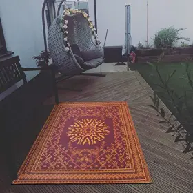 Smart Design Mat 197644983247 Outdoor/indoor Plastic Straw Rugs Waterproof Portable Easy To 8x10 Ft Red #2