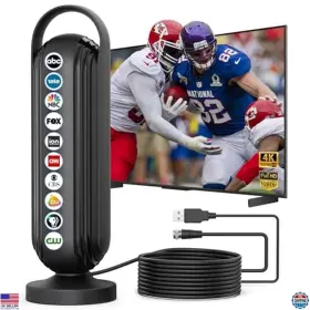 B0dnrzqlc3 Stanley 2025 Long Range Tv Antenna 999 Miles Indoor/outdoor Hd 4k 8k 16.5ft Cable