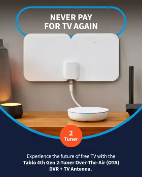 35-mile Tablo Tv 850057860016 4th Gen 2-tuner Over-the-air Ota Dvr Indoor Antenna - Watc #2