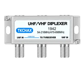 Hotj023 Tkchax Uhf/vhf Tv Antenna Combiner And Diplexer Eliminate Rotators Merge 2 Antennas
