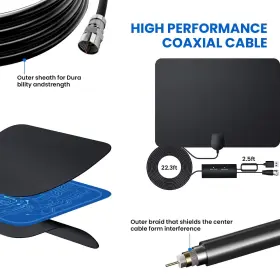 Tongyu 744316537583 Tv Antenna Indoor 4k 1080p Smart Hd Amplifier With Signal 360 Miles Lon #2