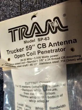 Sp-63 Tram Qty 2 5 000-watt Penetrator Sparrow 26 Mhz To 30 Cb Antenna #3