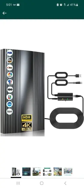 Hd011 Ts Ant 4k 1080p Hd Powerful Tv Antenna With Amplifier Signal Booster And Thick Coaxial