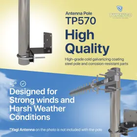 Tupavco 638362929976 Antenna Pole Mount For Wifi Tv Or Lte/4g Antennas Yagi Panel Grid Omni #2