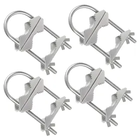 Twomoo U008 Double Antenna Mast Clamp V Jaw Bracket With U Bolts Heavy Duty Anti-rust Mas
