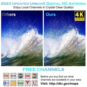Urbanx 753861029351 Upgraded Amplified Hd Digital Tv Antenna Long 350 Miles Range - Support 4k 1 #3