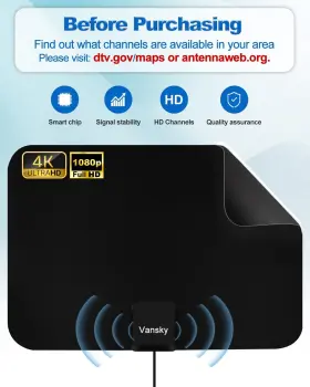 Vansky 662211354695 Tv Antenna Indoor Digital Amplified Hdtv 1080p Vhf Uhf Televis #3