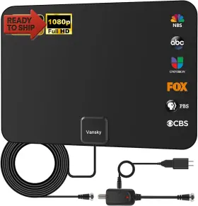 Vansky 711181330861 Tv Antenna Indoor Digital Amplified Hdtv 1080p Vhf Uhf Televisi