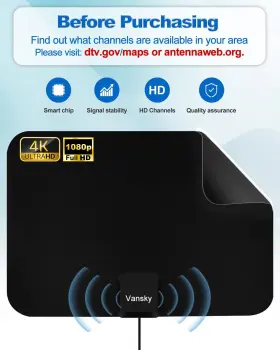 Vs-tx01 Vansky Indoor Hdtv Antenna Digital Amplified 1080p Vhf Uhf Television Local Channels #3