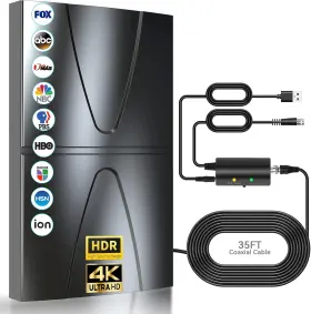Vragey 744110388602 2024 Amplified Tv Antenna 980 Miles Range Indoor/outdoor Digital Wi