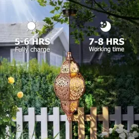 Dl-002 Waitmin Hanging Solar Lantern Outdoor Decor Moroccan Lights For Bronze #3