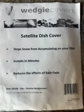 Wedgie Cover 100200 Satellite Dish For Rain And Snow - Grey