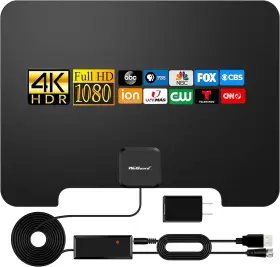 Weguard 744759178633 2024 Newest Hd Tv Antenna Up 180 Miles Range-indoor Support 4k 1080p All
