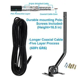 Wb-2608b Will Brands 150 Miles Range Amplified Digital Outdoor Tv Antenna With Mount Pole 4k/1080p #2