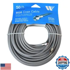Amazonbasicsdvb-t9088a Winegard Cx-0650 50ft Rg-6 Cable/connector With O-ring Weatherproof And Flexi