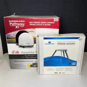 Pa2000r Winegard Pathway X1 Tv Bundle With Receiver And Stand White Portable - New