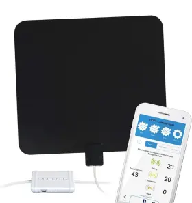 Th-3000 Winegard Flatwave Amped Pro Hdtv Indoor Antenna With Bluetooth Signal Black