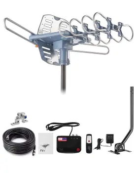 Yeceny 759784735805 Outdoor Tv Antenna Digital Amplified Hdtv And 60 Ft Rg6 Coax Cable 150