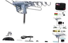 Wa-2608b Yeceny Outdoor Tv Antenna Digital Amplified Hdtv And 60 Ft Without Mounting Pole