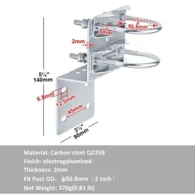 Yidu69q 648722625684 4 Pcs Antenna Pole Mount Bracket With Double U-bolts Clamp V Jaw For Od #2