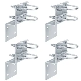 Yidu69q 648722625684 4 Pcs Antenna Pole Mount Bracket With Double U-bolts Clamp V Jaw For Od