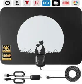 Yonquora 313108119186 Long Range Ultra Hd Tv Antenna Indoor Digital Amplified Hdtv With Detac