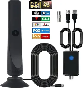 Zxantenna 744110813340 2024 Amplified Hd Digital Tv Antenna - 450 Mile Range 4k/8k/1080p Support