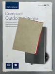 New Insignia NS-ANT20DA Compact Outdoor Amplified Tv Antenna Gray 40-MILE Range. Fixed Price $13.95.
