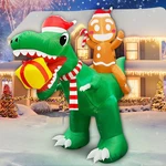 8 Christmas Inflatable Gingerbread Man Ride On Dinosaur With Gift Box Outdoor. Fixed Price $44.69.