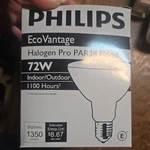 Philips Eco Vantage Pro PAR38 Flood 72W 1100 Hours Indoor/outdoor. Fixed Price $18.00.