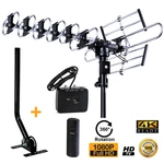 Five Star 200 Mile Outdoor Hd Tv Antenna Motorized 360 Degree Rotation W/ J Pole. Fixed Price $68.78.