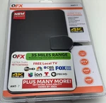 New Qfx Flat Digital Hdtv Indoor Antenna + Stand Uhf Vhf Fm. Fixed Price $10.00.
