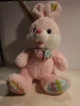Dan Dee Pink Bunny Plush 18 Inch Plaid Feet Bow Ears Sitting Easter Stuffed Toy. Fixed Price $10.48.