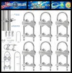 Mookeerf Double Antenna Mast Clamp - 6 Pcs Pole Mount Bracket V Jaw Bloc. Fixed Price $50.99.