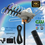 950 Mile 1080P Outdoor Amplified Digital Antenna 360 Rotor Uhf Vhf Fm. Fixed Price $43.80.