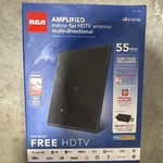 Rca ANT1450BE Hdtv Antenna Black 55 Mile Range Multi-directional Amplified. Fixed Price $28.00.