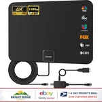 Digital Amplified Tv Antenna For Crystal Clear 1080P Channels, Long Range. Fixed Price $39.81.