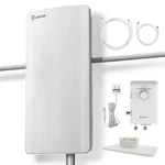 Antop Hdtv Fm Amplified Antenna 85 Miles AT-800SBS With Dual 800SBS, White. Fixed Price $186.86.