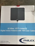 Hdtv Antenna ,philex 50 Mile Digital Indoor Amplified. Fixed Price $19.99.